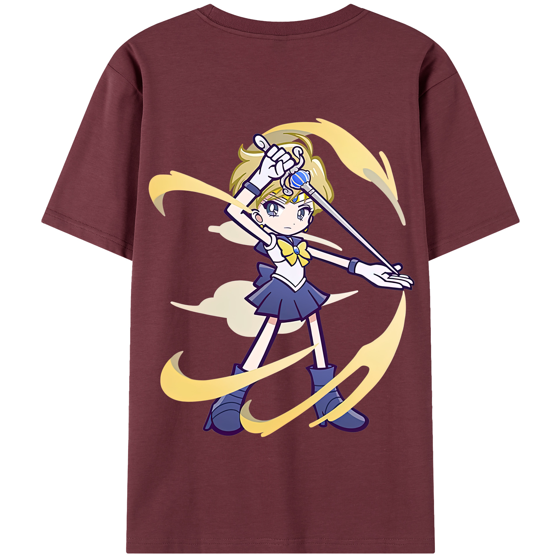 （画像用） 美少女戦士セーラームーン 天王はるか Sailor Moon Tenoh Haruka 綿100％半袖Tシャツ（背面プリント）